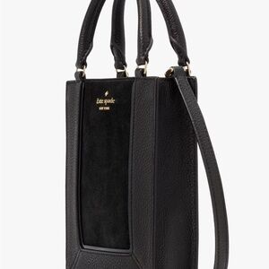 Kate Spade Black “Lena” Suede Mixed Tote